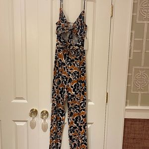 Leith Tan Adobe Inverse Floral Jumpsuit NW